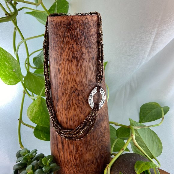 Silpada Silver and Bronze Seed Bead Necklace - Picture 12 of 12